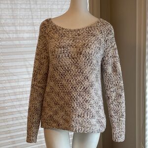 Buffalo David Bitton Marled Cream & Brown Scoop Neck Sweater
